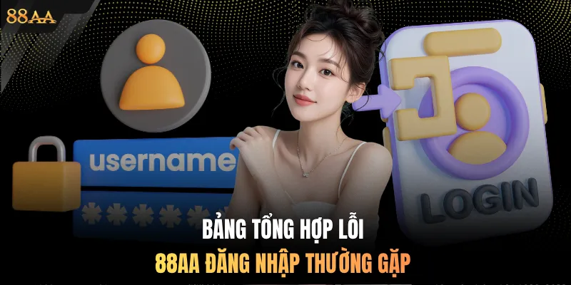 Bảng tổng hợp lỗi 88AA đăng nhập thường gặp